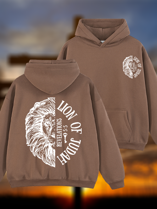 Lion Of Judah Jesus God Christian Plush Fleece-Lined Hoodie