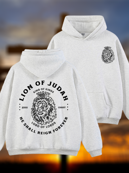 Lion Of Judah Jesus God Christian Plush Fleece-Lined Hoodie