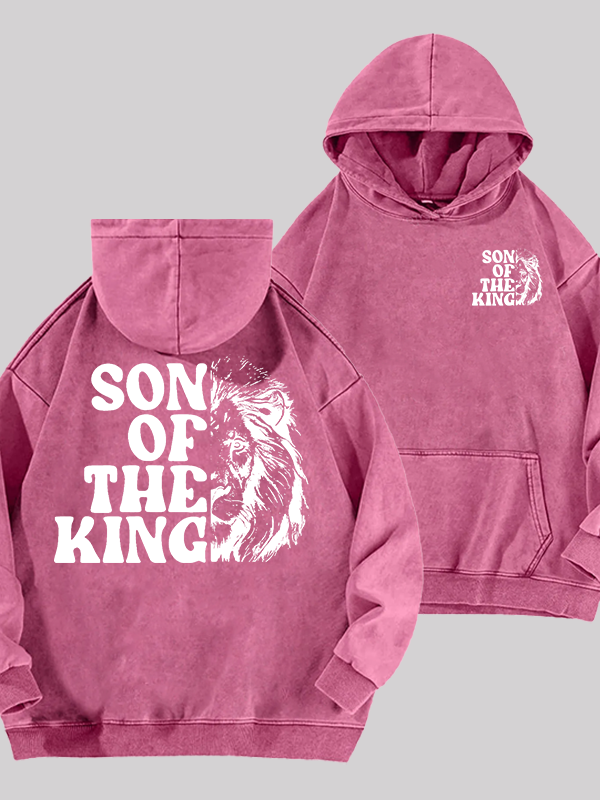 Son Of The King Jesus God Christian Washed Hoodie