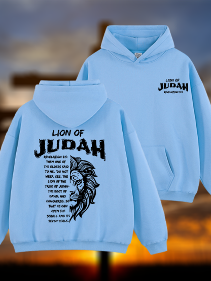 Lion Of Judan Jesus God Christian Plush Fleece-Lined Hoodie