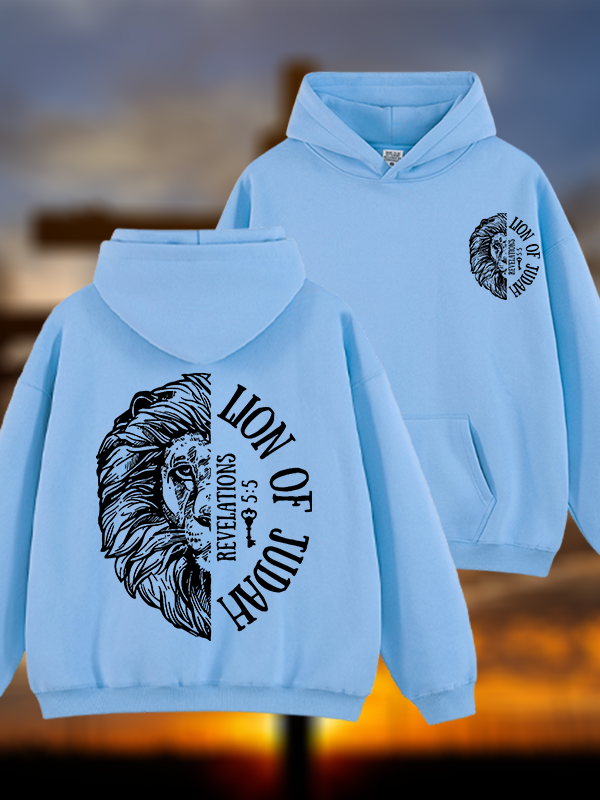 Lion Of Judah Jesus God Christian Plush Fleece-Lined Hoodie