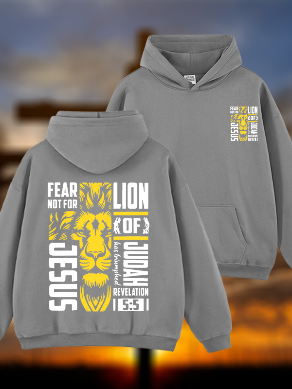Lion Of Judah Jesus God Christian Plush Fleece-Lined Hoodie
