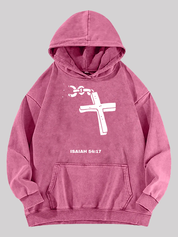 Isaiah 54:17 Jesus God Christian Washed Hoodie