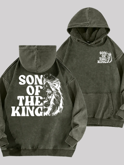 Son Of The King Jesus God Christian Washed Hoodie
