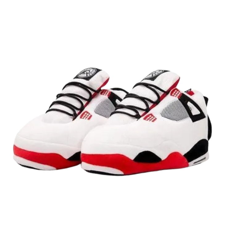 White Plush Check Sneakers – Stylish, Comfortable & Breathable