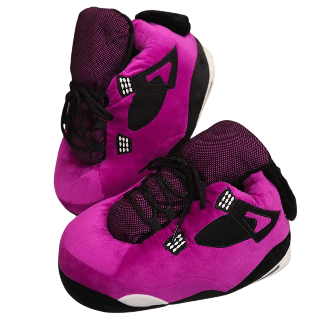 Violet Plush Check Sneakers – Cozy and Stylish Everyday Wear