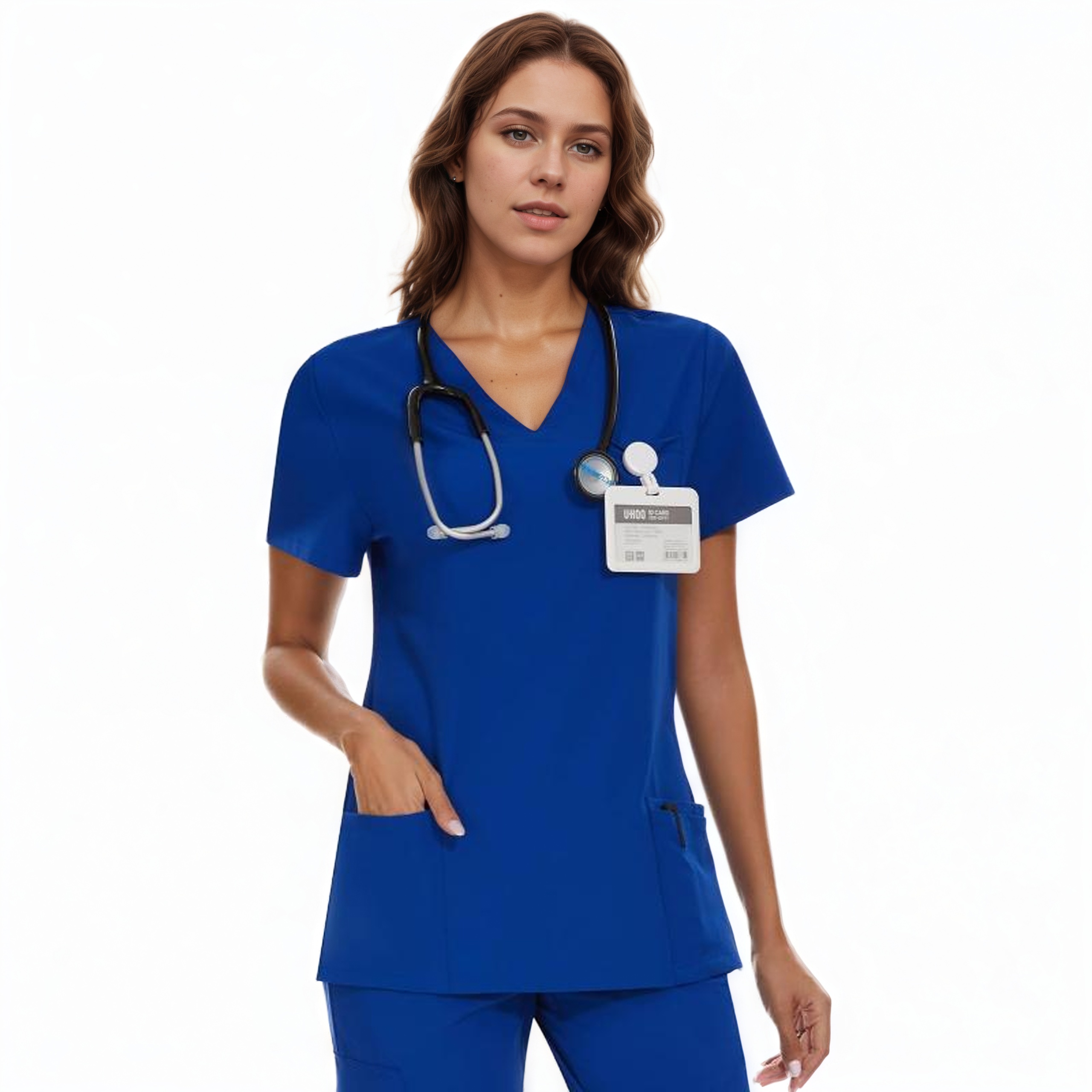  Soft Stretch Scrubs Tops With 3 Pockets