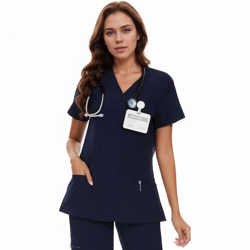  Soft Stretch Scrubs Tops With 3 Pockets