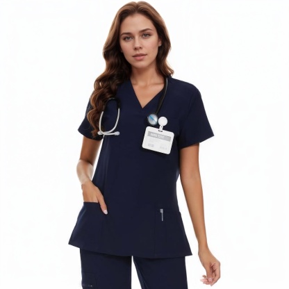  Soft Stretch Scrubs Tops With 3 Pockets