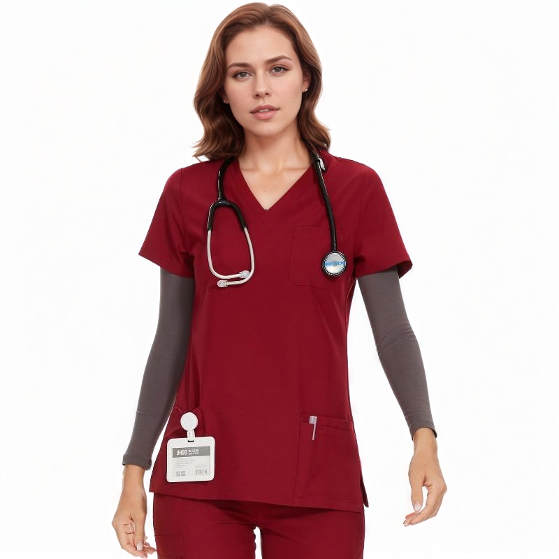 Soft Stretch Scrubs Tops With 3 Pockets