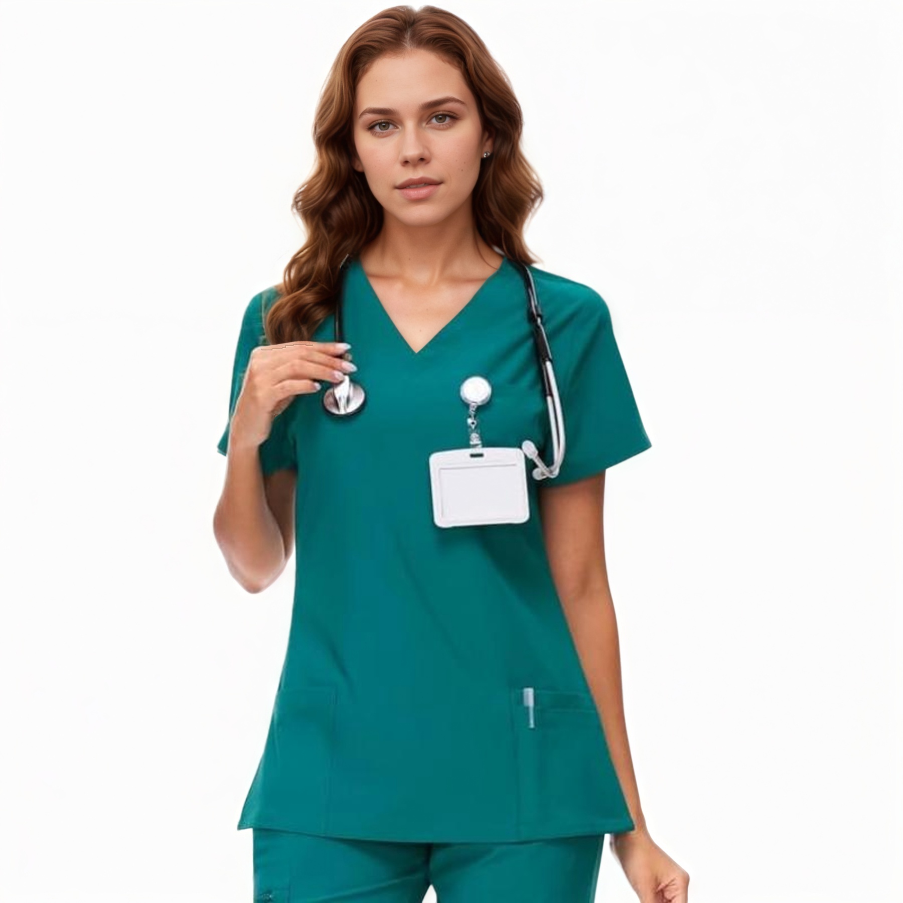  Soft Stretch Scrubs Tops With 3 Pockets