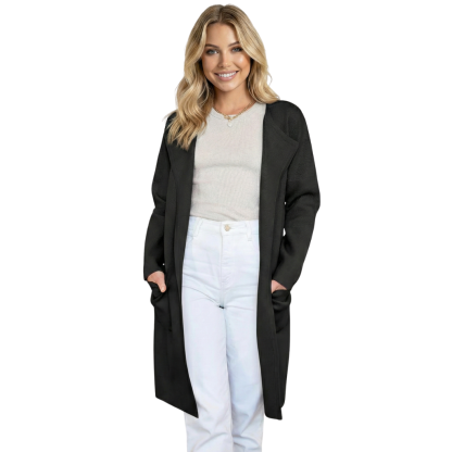 Open Front Knit Long Coatigan Casual Jacket
