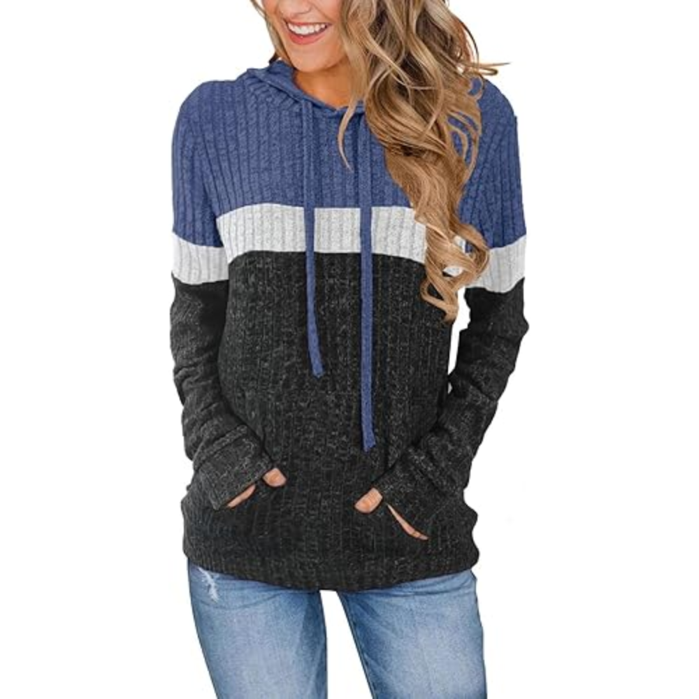 Women’s Color Block Knit Hoodie