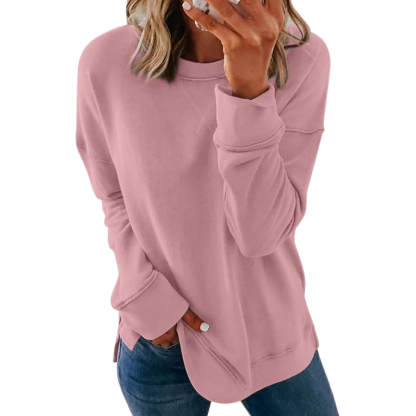 Womens Casual Crew Neck Sweatshirt Loose Soft Long Sleeve Pullover Tops