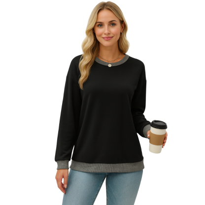 Women Crewneck Sweatshirts Long Sleeve Loose Fit Tops