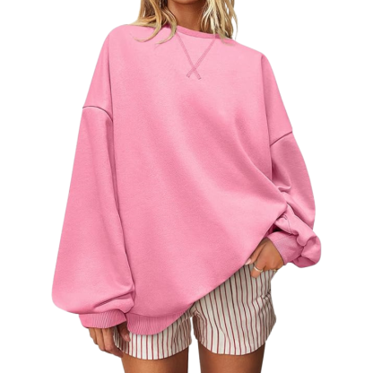 Women Oversized Striped Crewneck Sweatshirt Long Sleeve