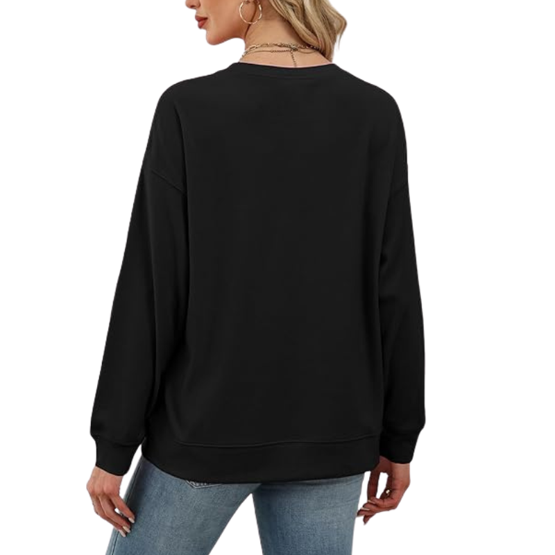 Womens Crew Neck Sweatshirt Loose Pullover Long Sleeve Shirts