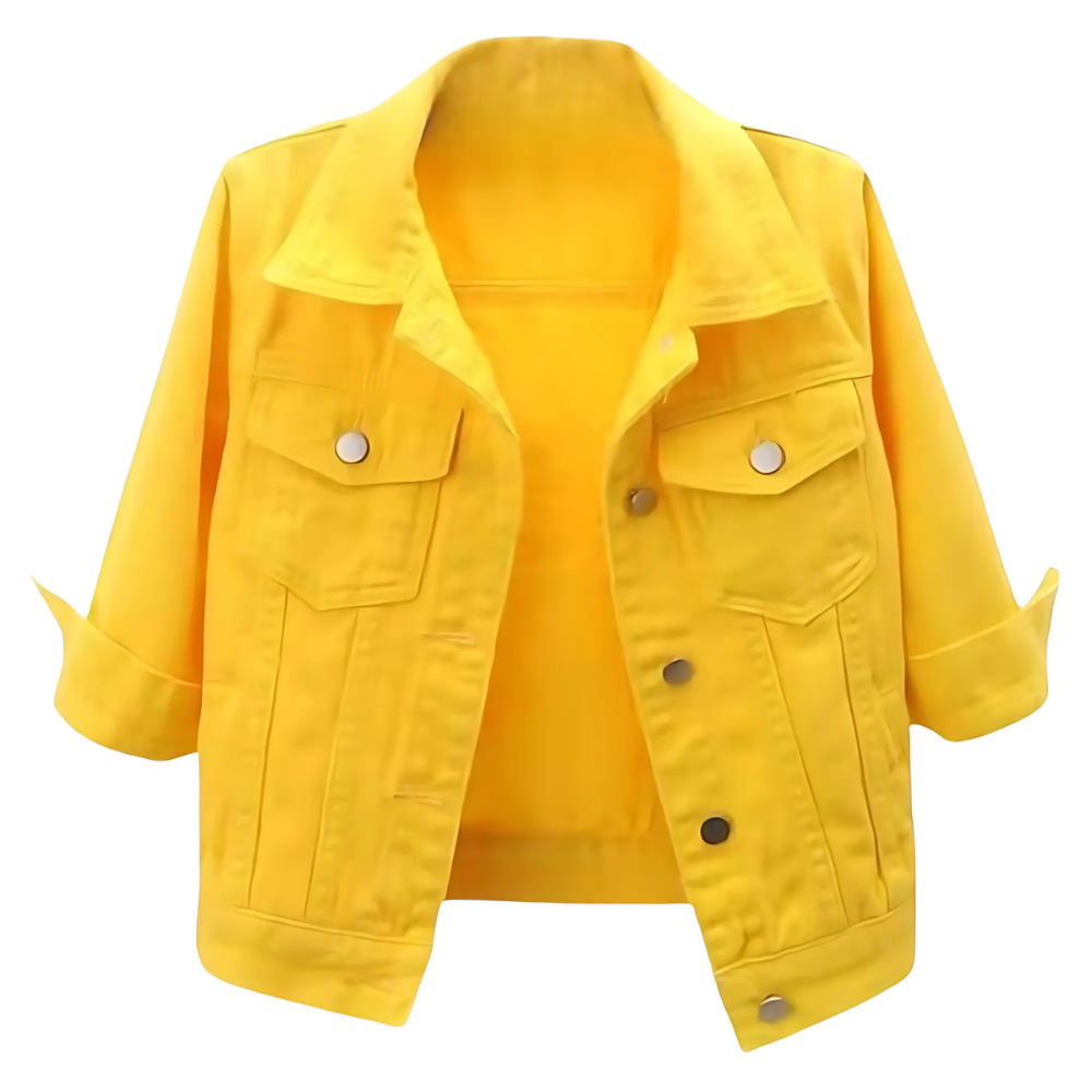 Women Cropped Full Sleeve Denim Jacket