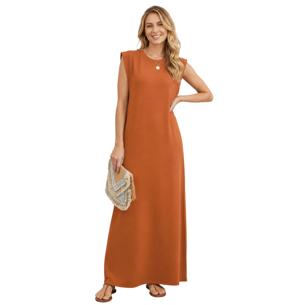 Casual Vacation Maxi Dress With Pockets For Women