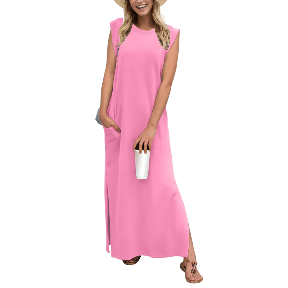 Casual Vacation Maxi Dress With Pockets For Women