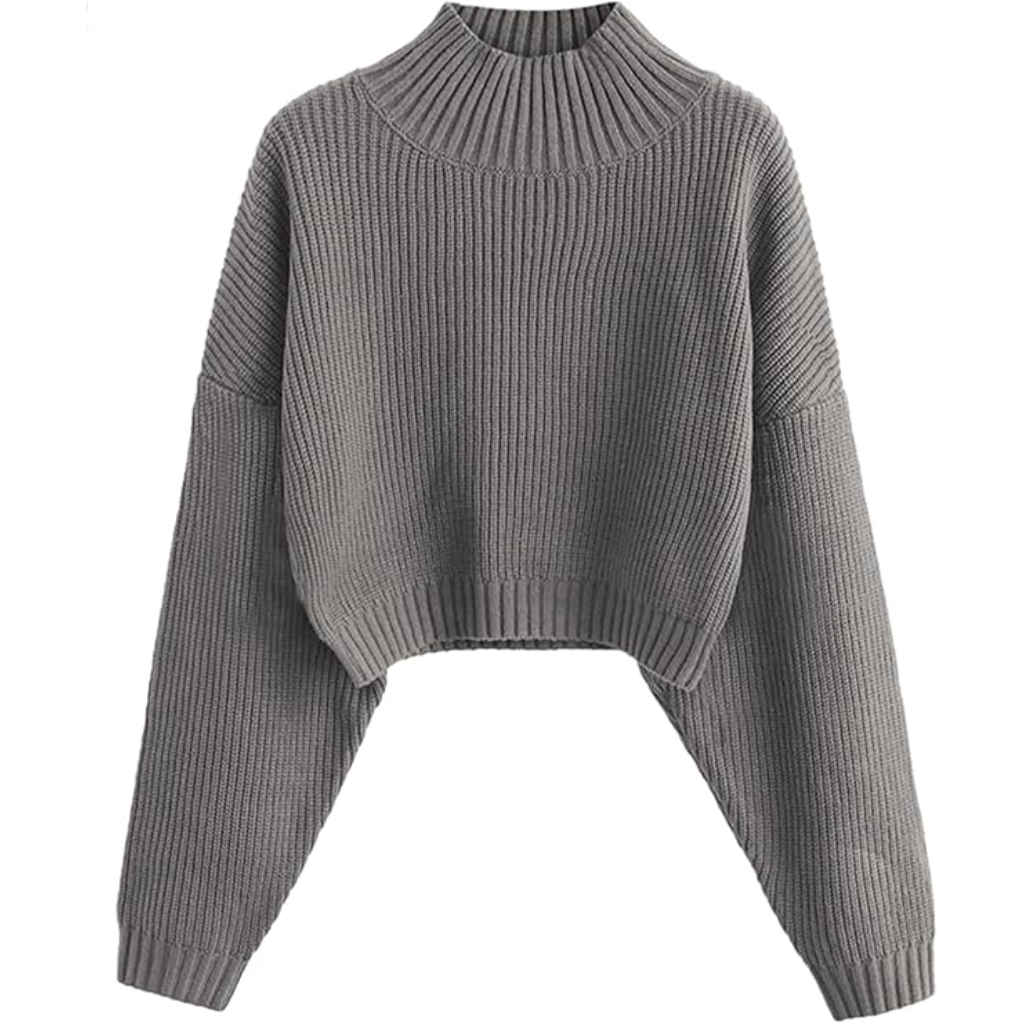 Women Cropped Turtle Sweater
