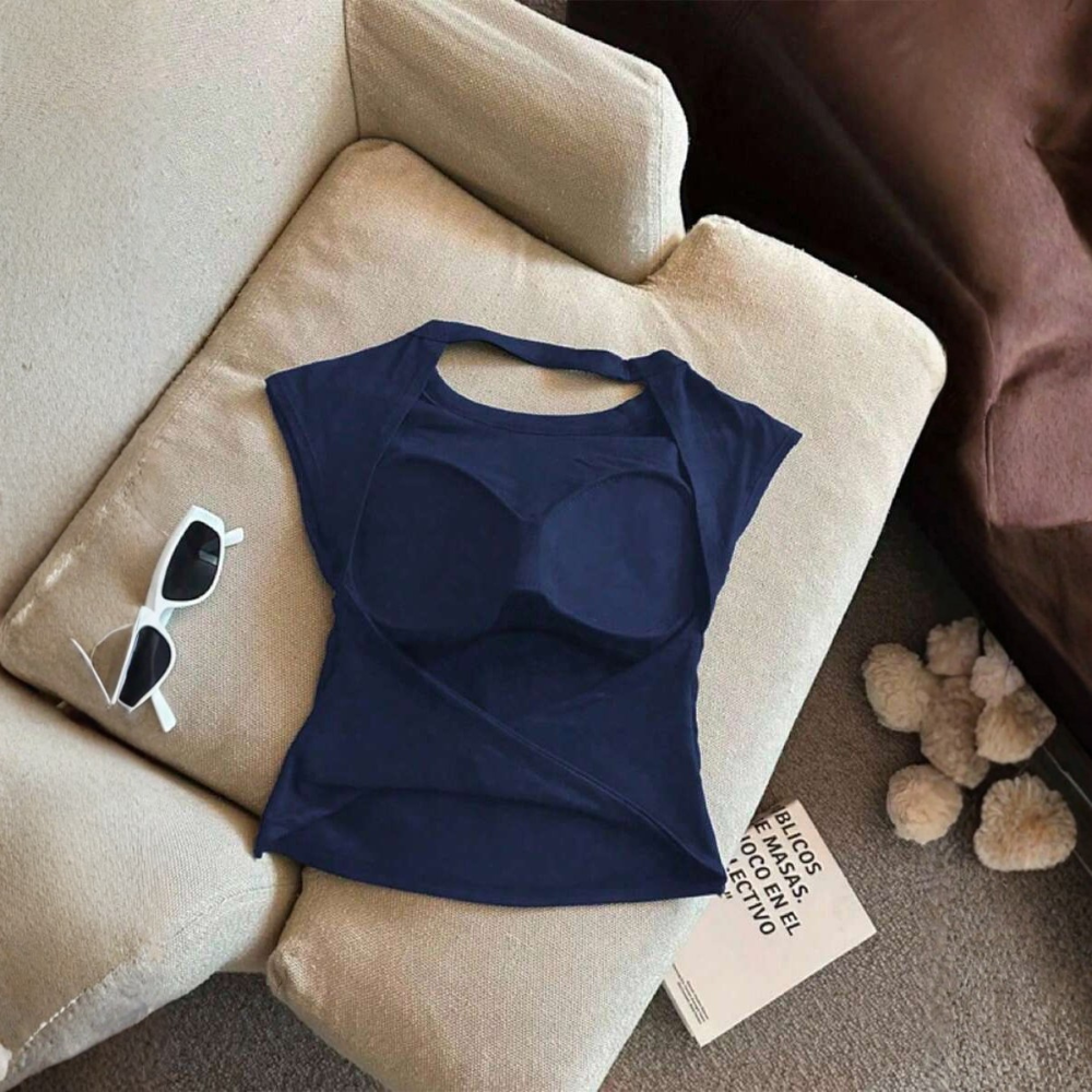 Color Backless Sleeveless Summer Tank Top