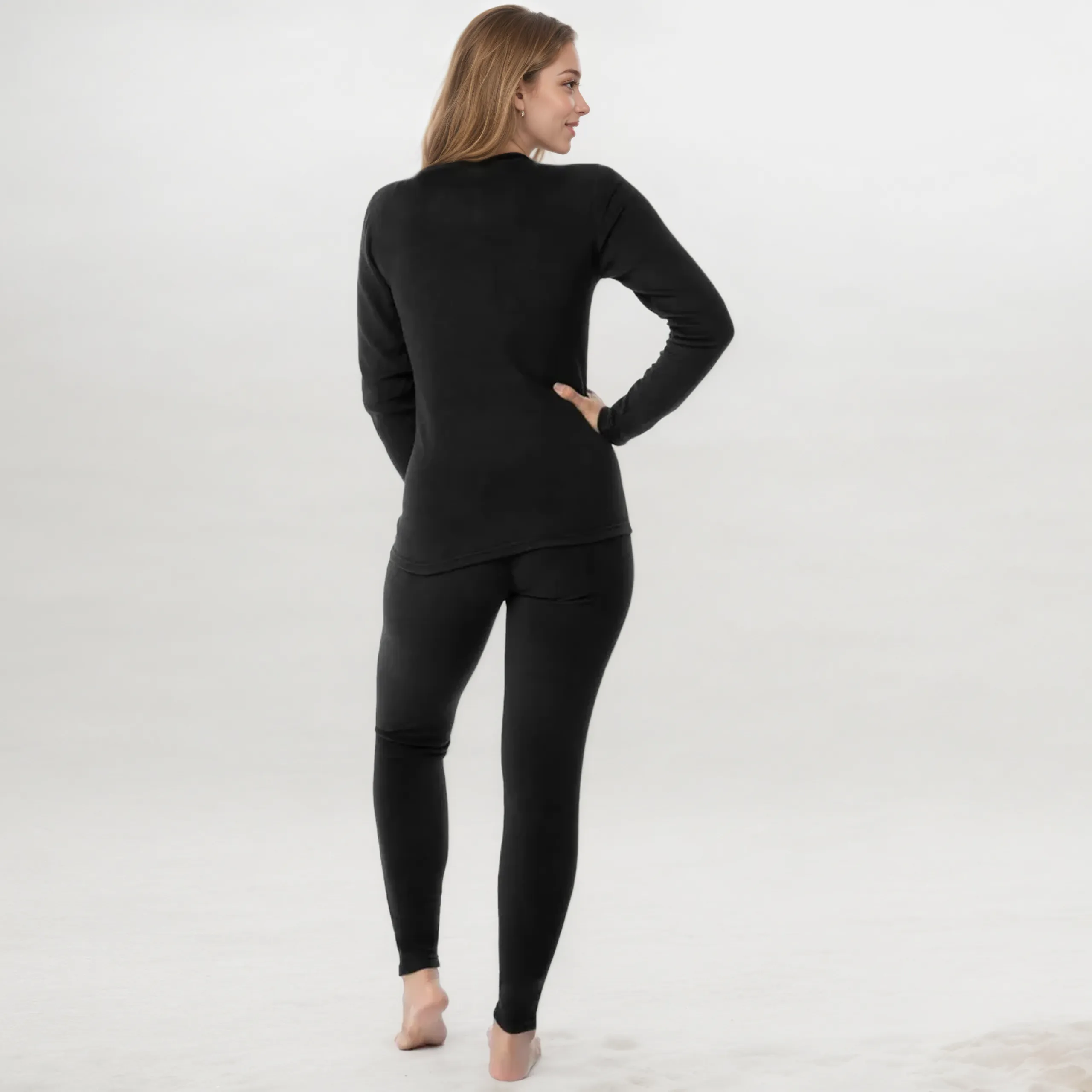 Pack Of 2 Women Thermal Underwear Ultra Soft Fleece Lined Base Layer