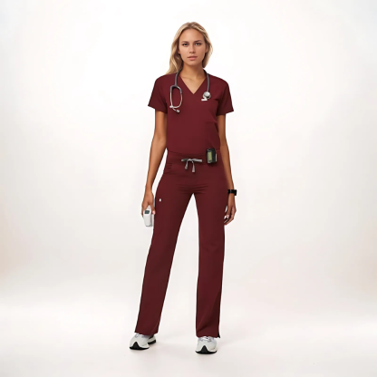Professional Scrub Set For Women With One Pocket Top And Cargo Pants