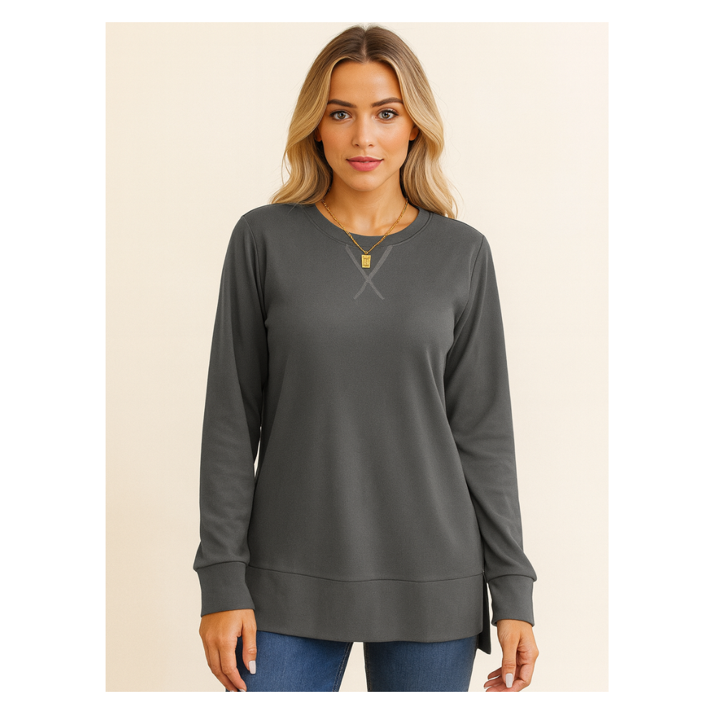 Long Sleeve Side Split Sweatshirt