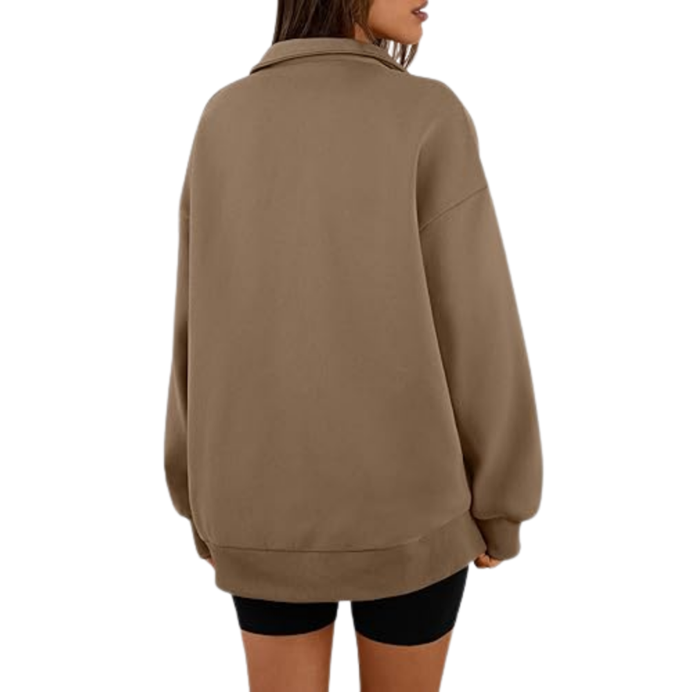Women's Oversized Half Zip Fleece Sweatshirts
