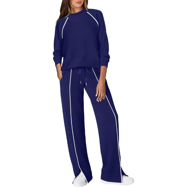 Lounge Sets for Women 2 Piece Fall Outfits 2025 Wide Leg Pant Matching Sets Womens Clothing