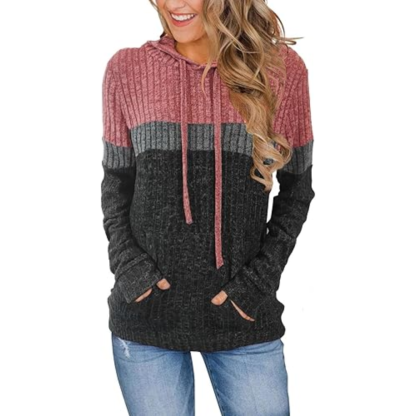 Women’s Color Block Knit Hoodie