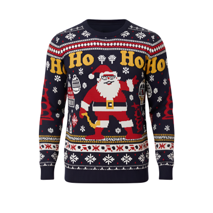 Ugly Christmas Sweater Santa Clause Reindeer Knitted Long Sleeve Sweaters