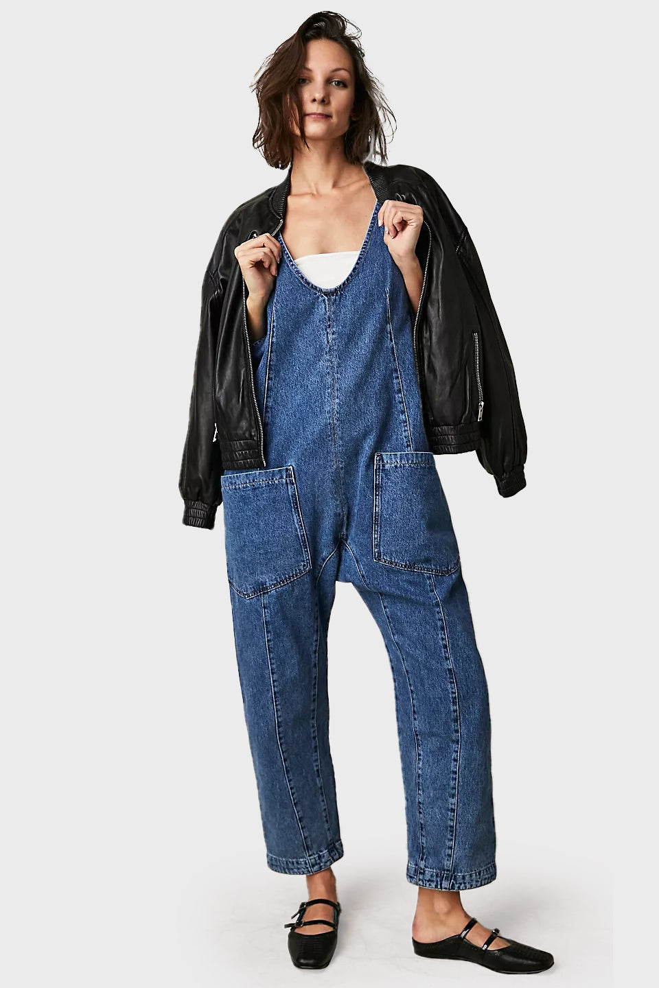Denim Jumpsuit With Pockets