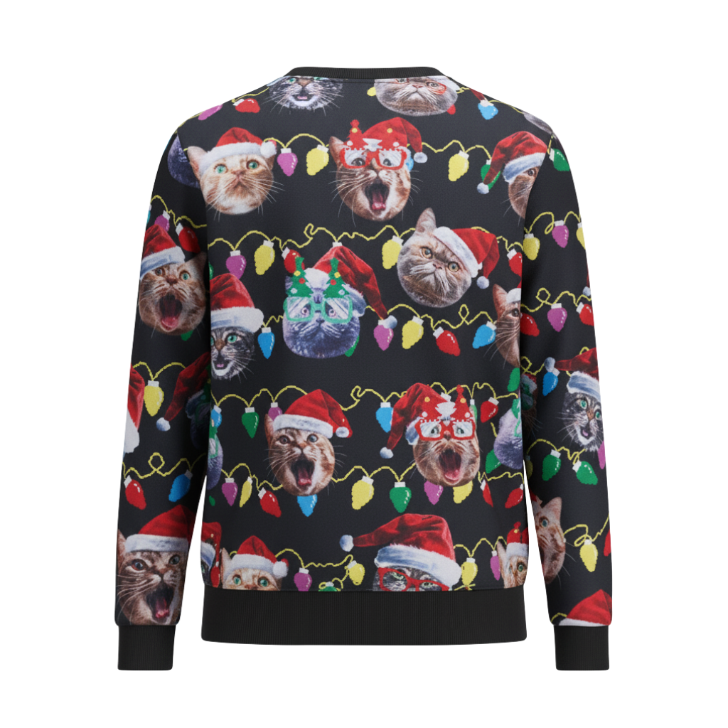 Long Sleeve Graphic Print Ugly Christmas Sweater
