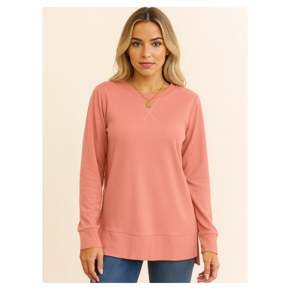 Long Sleeve Side Split Sweatshirt