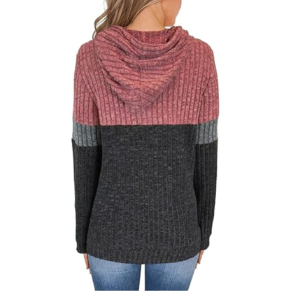 Women’s Color Block Knit Hoodie