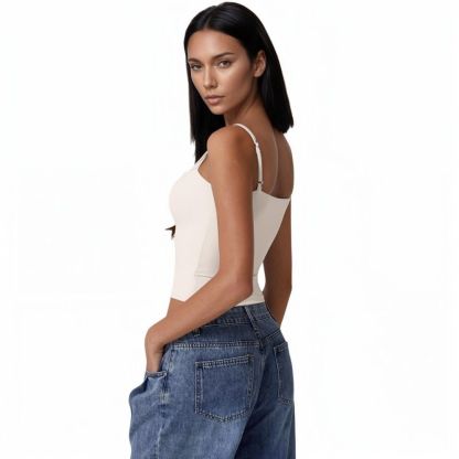 Double Lined Basic Tank Top Adjustable Spaghetti Straps Sleeveless