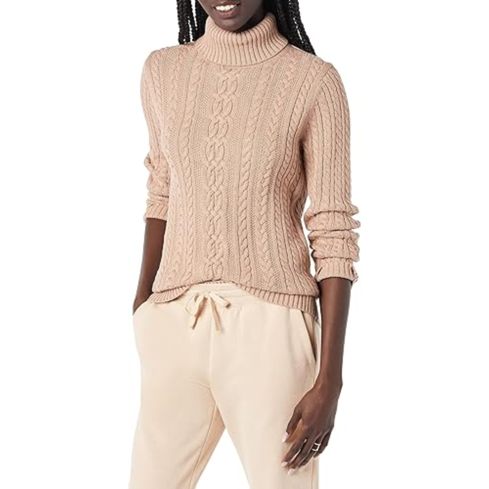 Women's Fisherman Cable Turtleneck Sweater