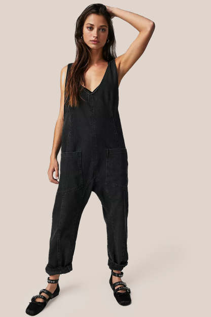 Denim Jumpsuit With Pockets