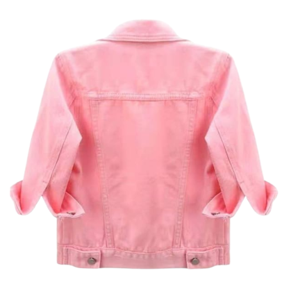 Women Cropped Full Sleeve Denim Jacket