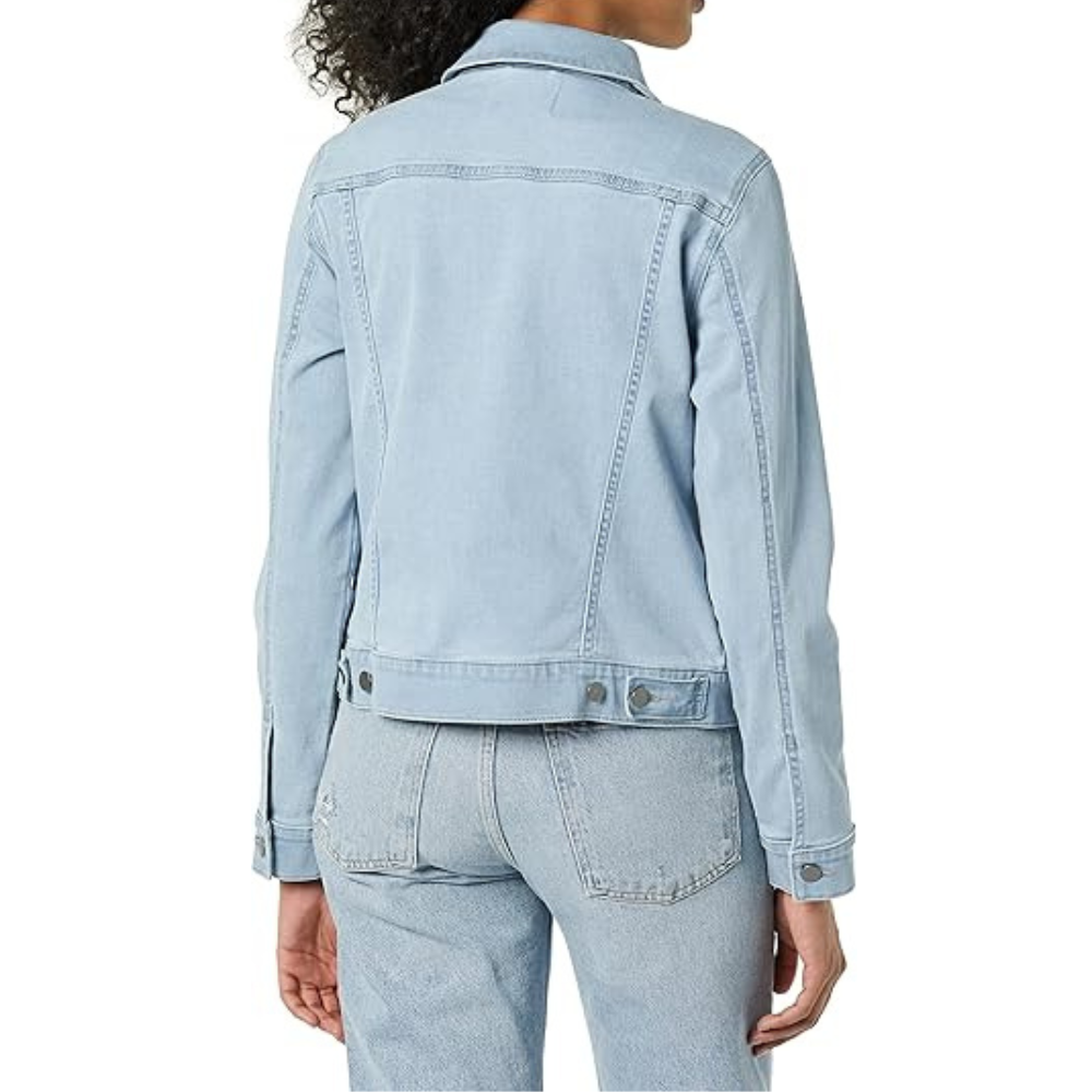 Women Classic Front Button with Pockets Denim Jacket
