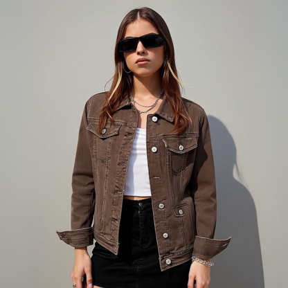 Stretch Denim Jacket For Women