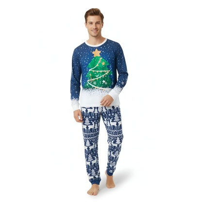 Christmas Tree Snowflake Printed Family Matching Christmas Pajama Set