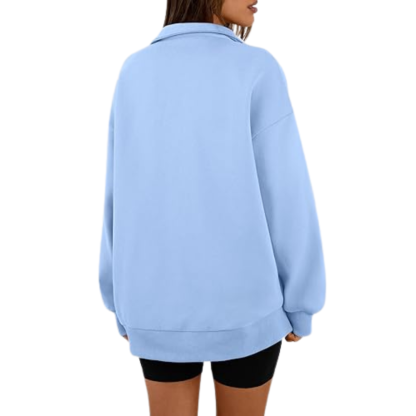 Women's Oversized Half Zip Fleece Sweatshirts