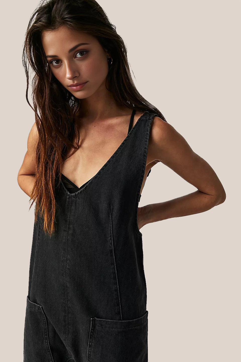 Denim Jumpsuit With Pockets