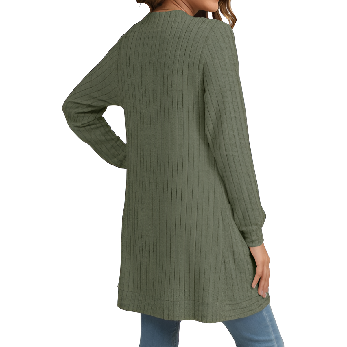 Women Long Sleeve Open Front Cardigan Casual Lightweight Long Cardigans Loose Knit Outwear with Pockets