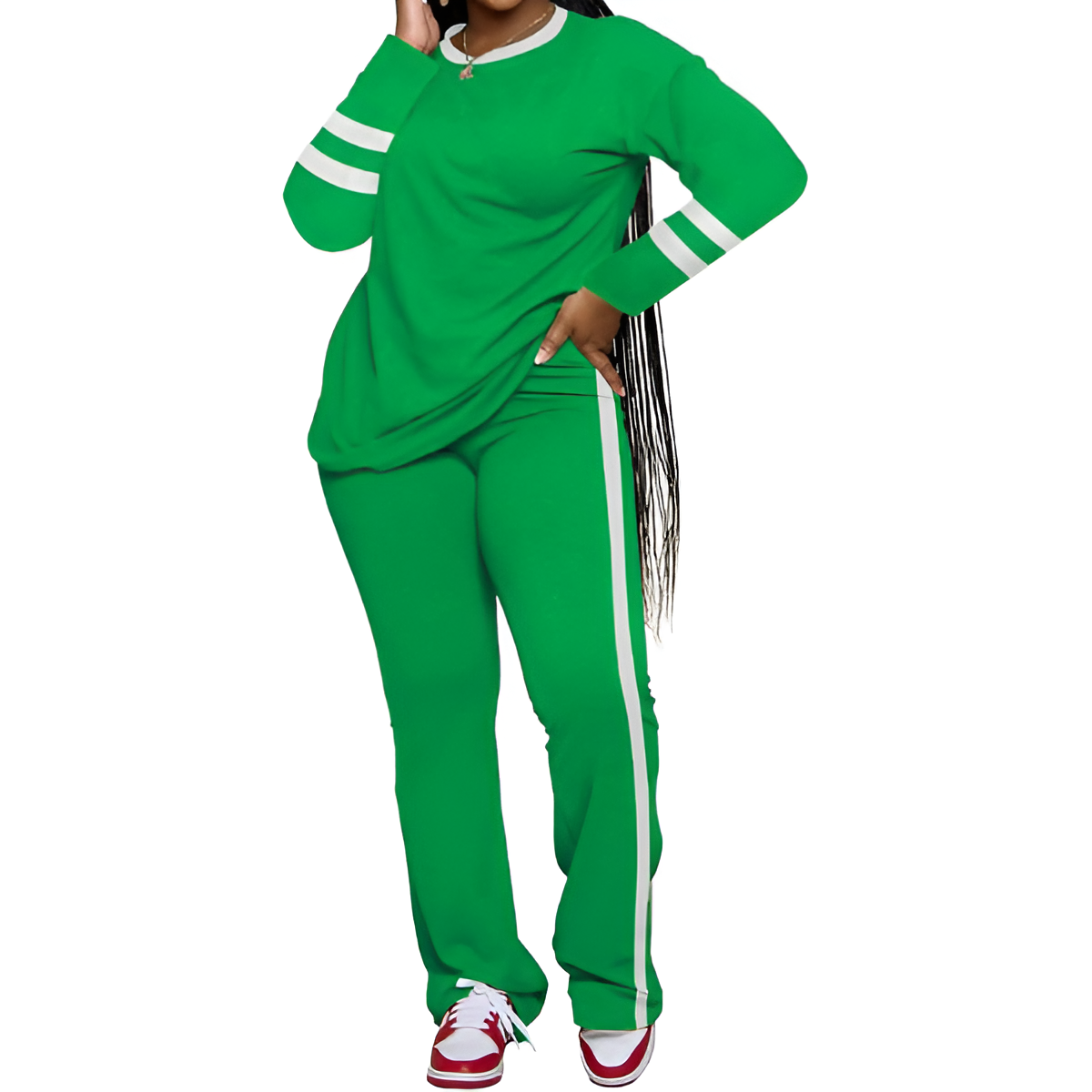 Two Piece Lounge Sets For Women With Long Sleeve Casual Top And Flare Pants