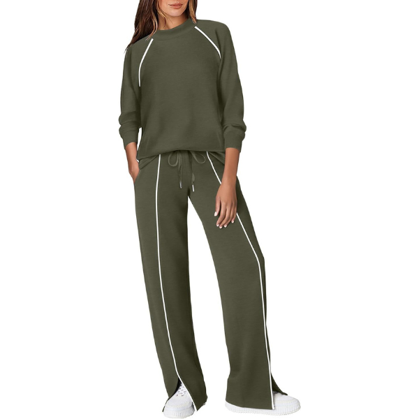 Lounge Sets for Women 2 Piece Fall Outfits 2025 Wide Leg Pant Matching Sets Womens Clothing