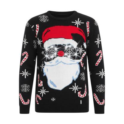Ugly Christmas Sweater With Santa Design Print
